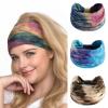 Alexis Leroy Women's Boho Tie-Dye Headbands, Elastic Soft Yoga Sports Sweatbands, Hair Accessories, 3-Piece Natural Set view 1