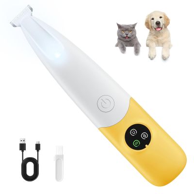 Pet Trimmer for Dogs and Cats, USB Rechargeable with LED Light