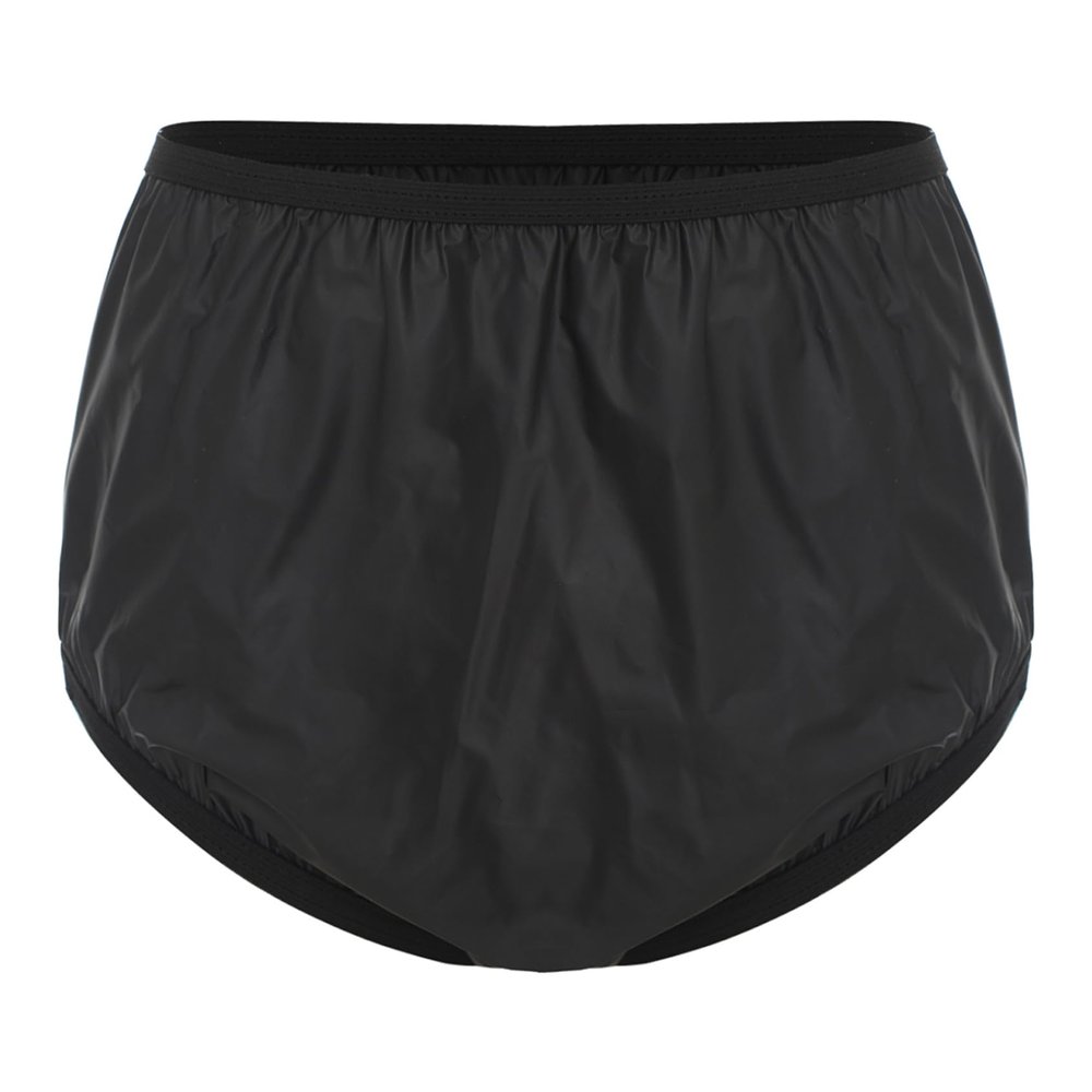 Rswnyirn Unisex Adult Incontinence Briefs, Washable Reusable Diaper Covers, Leakproof Protective Underwear, Black, 3-Pack, XXL