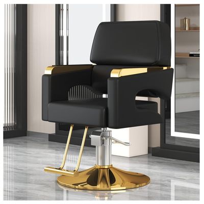 360° Swivel Barber Chair, Height-Adjustable, Hydraulic, Black