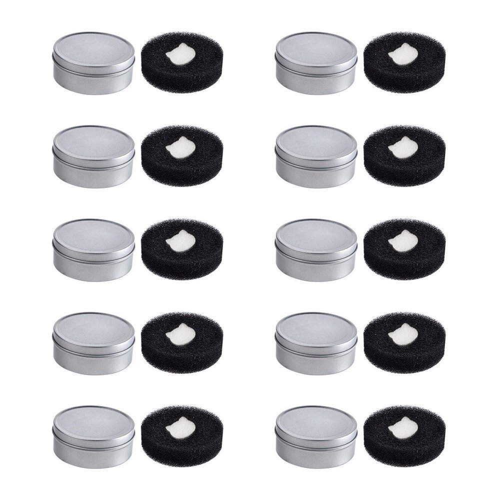 Portable Waterless Makeup Brush Cleaning Sponge, 10 Pieces