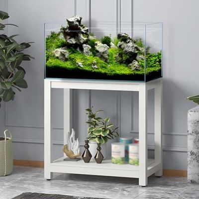Sturdy 2-Piece Metal Aquarium Stand with Storage