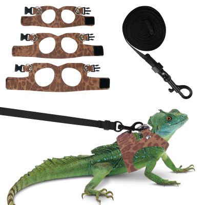 Leopard Print Harness Set for Reptiles
