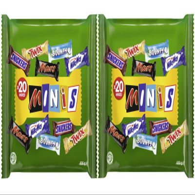 Mixed Minis 2 x 400 g | 800 g Chocolate Mix | Snickers, Mars, Twix, Bounty & Milky Way