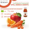 Agricola Miglioretti 3 x 200 ml Organic Orange, Carrot & Apple Juice, Cold-Pressed, No Added Sugar view 2