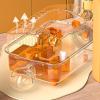 Hamster Enclosure - Open-Top Habitat with Food Dispenser and Running Wheel for Chinchillas and Rabbits view 2