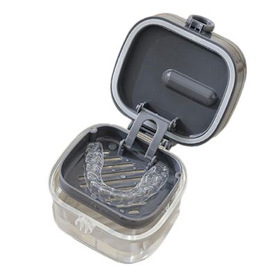Denture Soaking Container with Protective Cover and Storage Box