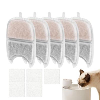 Replacement Filters for Cat Fountain, 5X Water Filters with Sponges