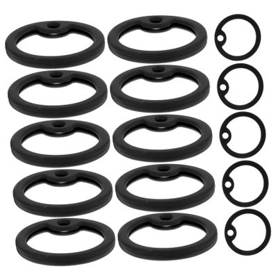 15-Pack Round Silicone Dog Tag Rings, Noise-Reducing, Black