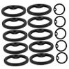15-Pack Round Silicone Dog Tag Rings, Noise-Reducing, Black view 1
