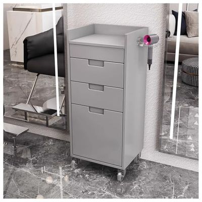 Generic Mobile Hairdressing Cart with Wheels, Gray-B