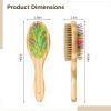 Dog Grooming Brush with Silicone Massage Head and Bamboo Handle view 2