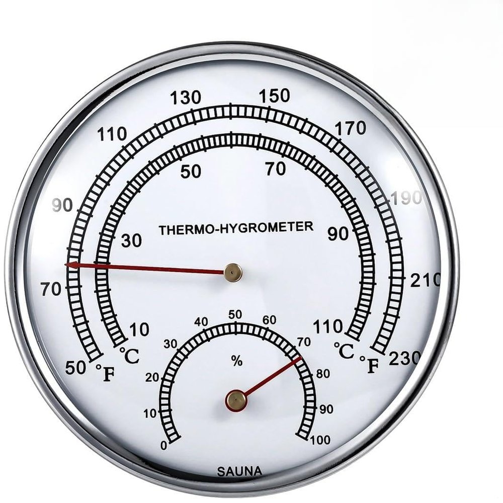 yeeplant 2-in-1 Sauna Hygrometer & Thermometer, Dual Scale for Temperature and Humidity