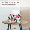 2-Pack Pink Flower Tissue Box Covers with Leaves view 2