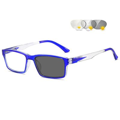 VEVESMUNDO Self-Tinting Photochromic Reading Sunglasses, Blue, +4.0