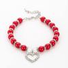 Heart-Shaped Cat Collar with Diamond-Studded Beads view 1