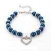 Heart-Shaped Cat Collar with Diamond-Studded Beads view 1