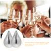 HEALEEP 2-Piece Silver Stainless Steel Whiskey Ice Cubes, Teardrop-Shaped view 2