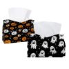Leather Tissue Box Cover, Halloween Pumpkins, Bats and Skull, Decorative, 2-Pack view 1