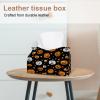 Leather Tissue Box Cover, Halloween Pumpkins, Bats and Skull, Decorative, 2-Pack view 2