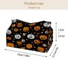 Leather Tissue Box Cover, Halloween Pumpkins, Bats and Skull, Decorative, 2-Pack view 4