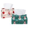 Leather Tissue Box Cover, Merry Christmas Snowman Decorative Holder view 1