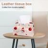 Leather Tissue Box Cover, Merry Christmas Snowman Decorative Holder view 2