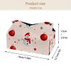 Leather Tissue Box Cover, Merry Christmas Snowman Decorative Holder view 4