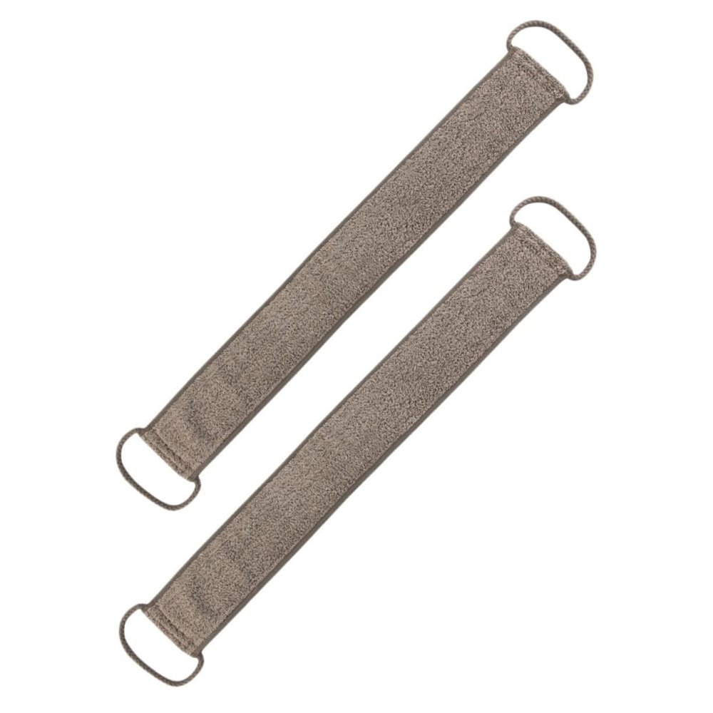2-Piece Ramie Back Scrubber Set with Pull Rings for Shower and Bath