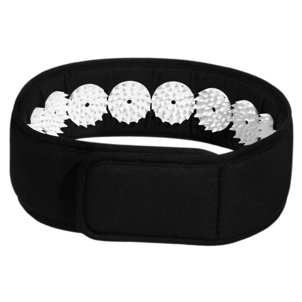 Veemoon Black Elastic Polyester Acupressure Headband for Yoga and Head Massage