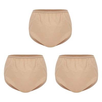 MSemis Unisex Adult Waterproof Transparent Diaper Cover Underwear Leakproof Boxer Shorts, 1 Pc, Nude, XXL