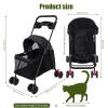 euppaury 4-Wheel Folding Pet Stroller for Dogs and Cats, Black view 2