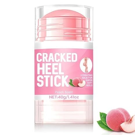 Smooth Steps Foot Therapy Balm Stick, Hydrating Foot Cream for Dry, Cracked Heels and Feet, Peach, 40 g (1-Pack)