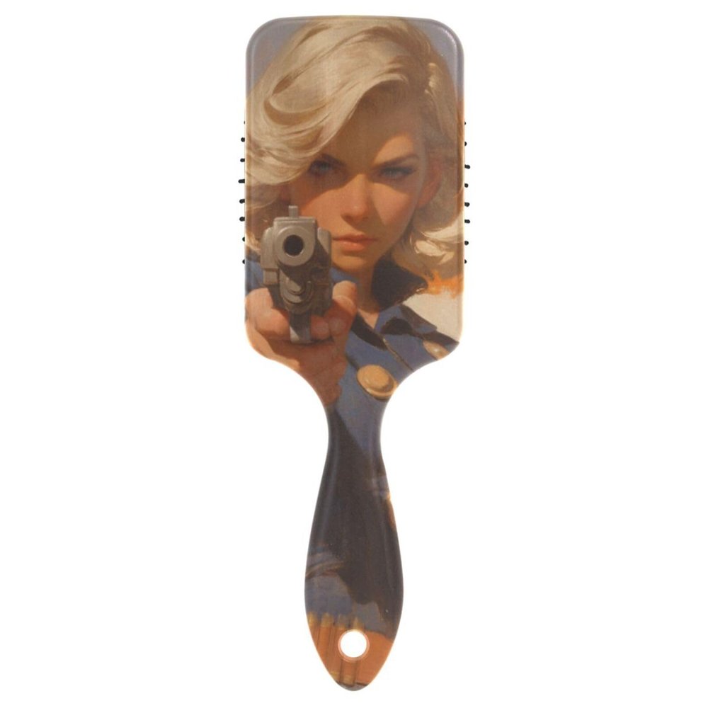 Mysterious Blonde Future Warrior Cute Anti-Frizz Hair Brush