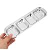 Toyvian 3-Piece Pet Feeding Tray, 4 Compartments, Stainless Steel view 4