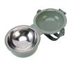 Qcwwy Portable Pet Feeder, Foldable Dog Food and Water Bowl for Travel, Green view 3