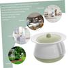 Plastic Spittoon with Lid, White, Portable for Travel view 3