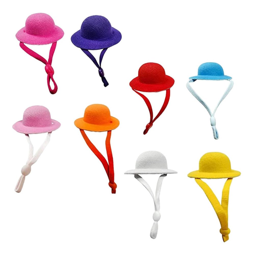 Adjustable Plush Chicken Hats, 8-Piece Set, Wear-Resistant Mini Hats