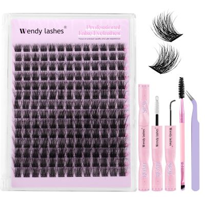 WENDY LASHES Lash Extensions Set with Bond & Seal, Tweezers and Brush