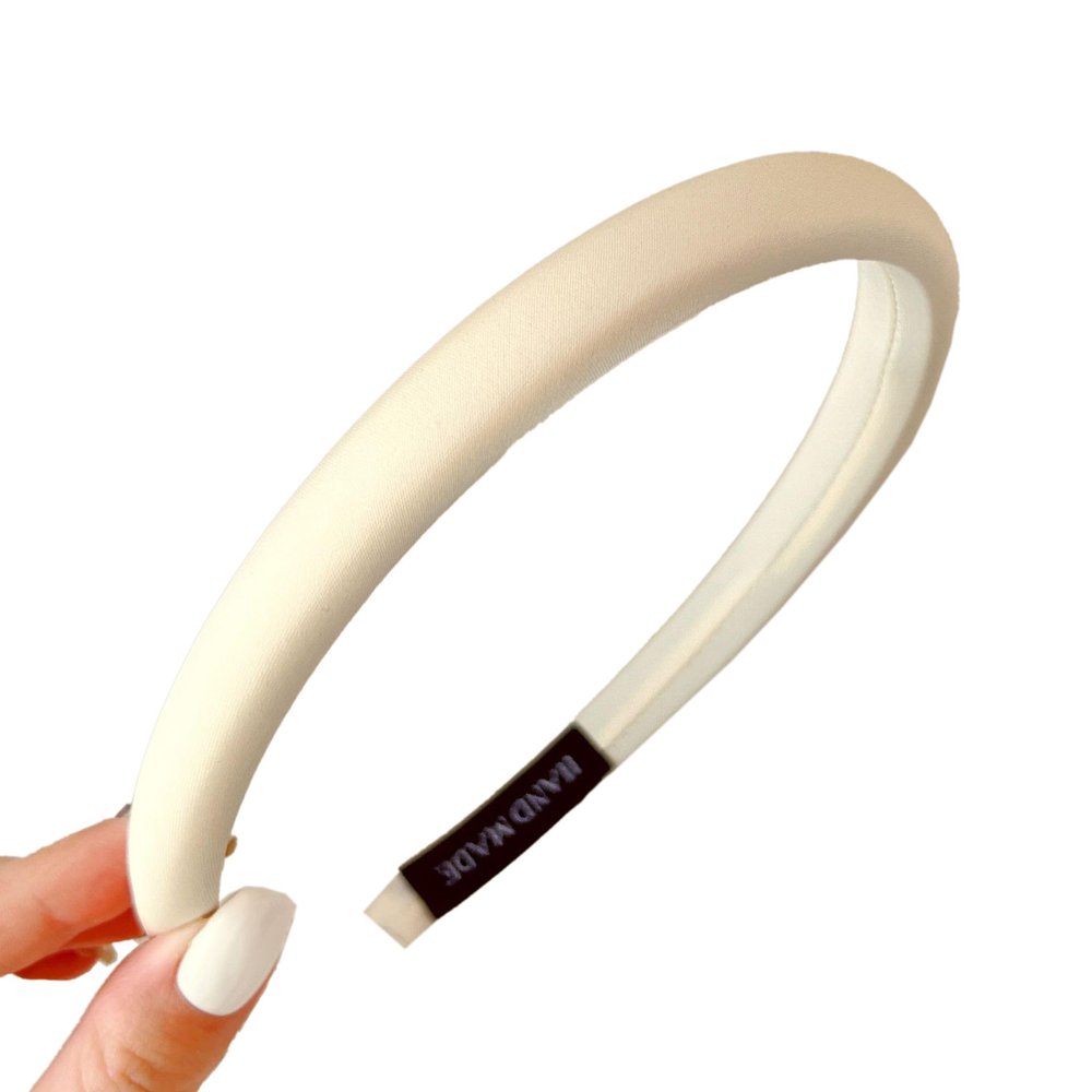 Blausky Satin Headband for Women, Beige