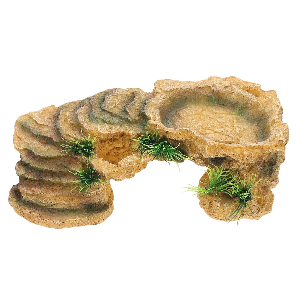 Toyvian Large Resin Reptile Basking Platform with Hideout