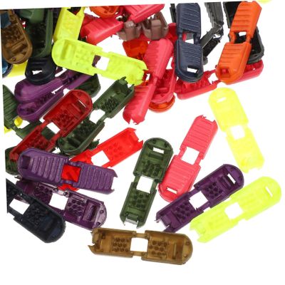 100-Piece Plastic Buckle-Shaped Cord Stoppers