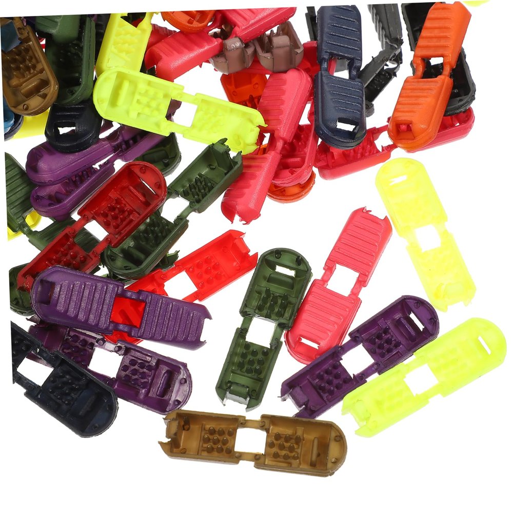 100-Piece Plastic Buckle-Shaped Cord Stoppers