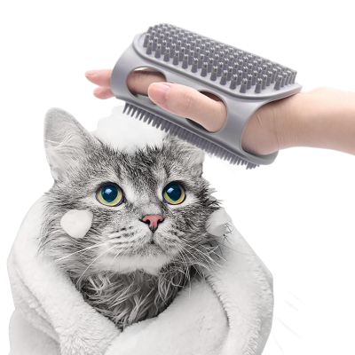 Culinavog Dog Brush, Soft Silicone Brush with Adjustable Handle