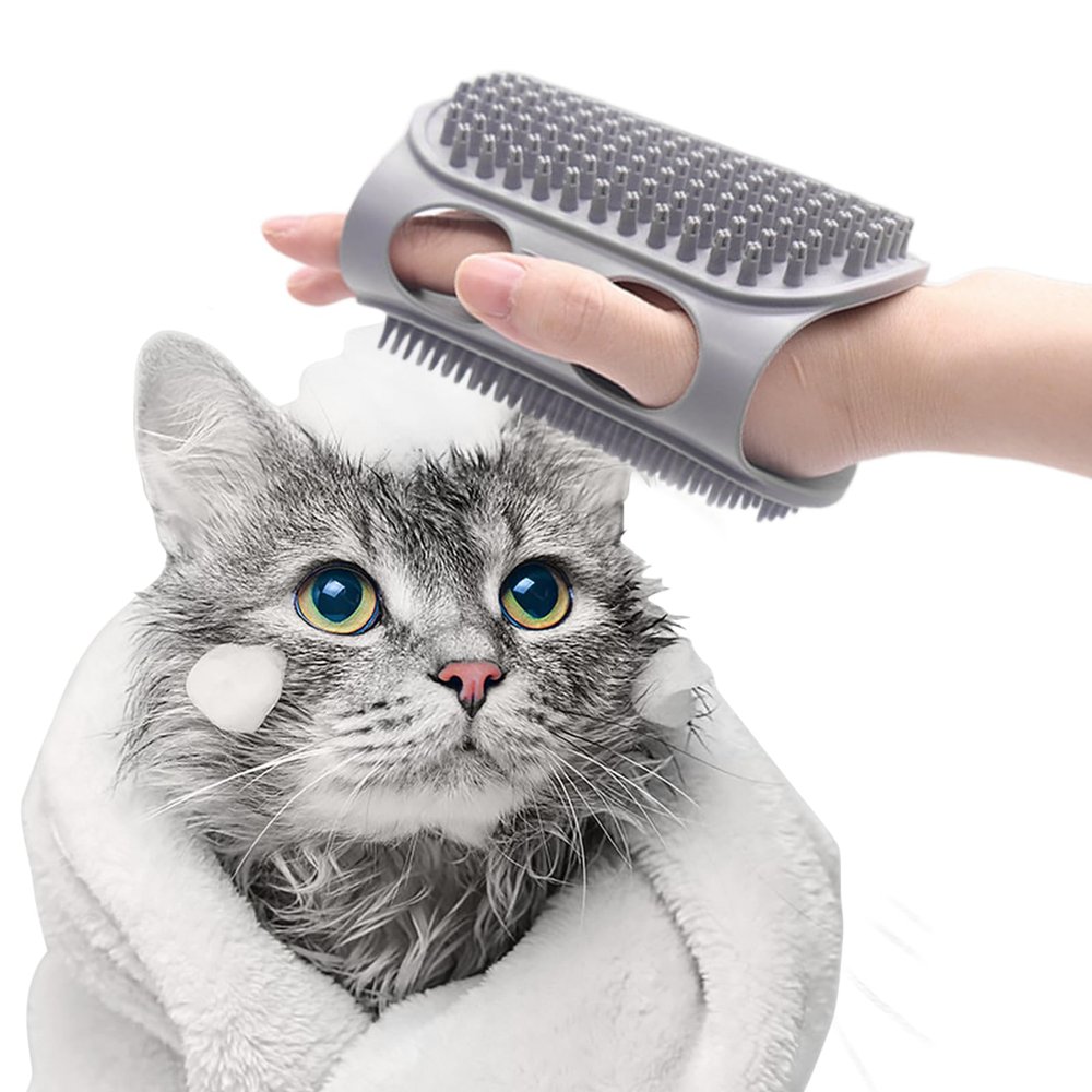 Culinavog Dog Brush, Soft Silicone Brush with Adjustable Handle