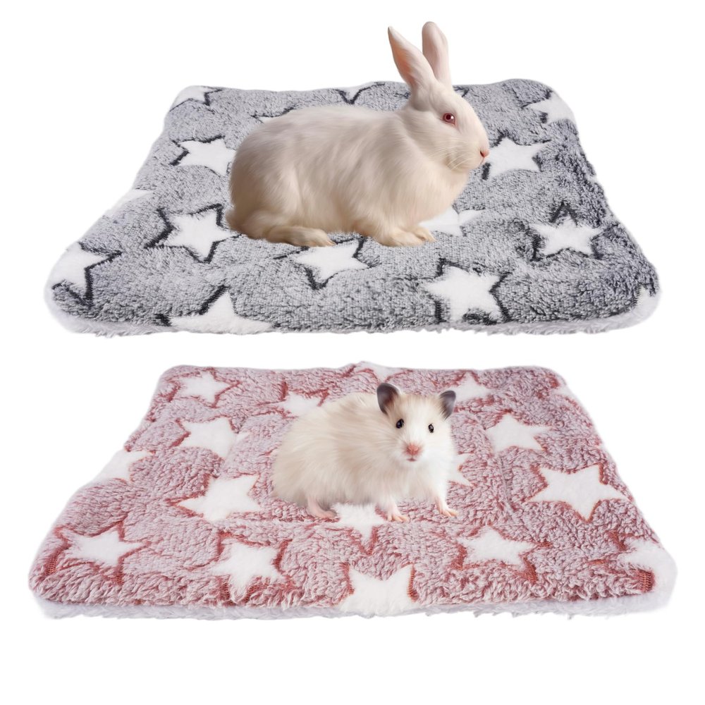 2-Pack Plush Beds for Small Animals, 12.6 x 9.8 in, Guinea Pig Beds