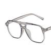 ZHUYIQZ Oversized Anti-UV Blue-Light-Blocking Reading Glasses, Square Flat-Mirror Frame, Gray, +0.00 view 1