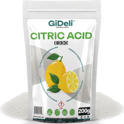 GiDeli Citric Acid Powder 200 g Bag – Food-Grade E330