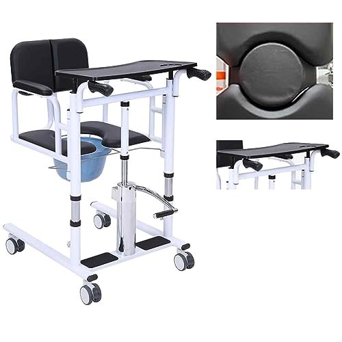Patient Lift Chair, Portable Transfer Wheelchair with 180° Split Seat