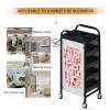 Generic 5-Tier Salon Trolley Cart with Wheels, Rolling Station for Hairdressers and Beauty Styling (Red) view 3